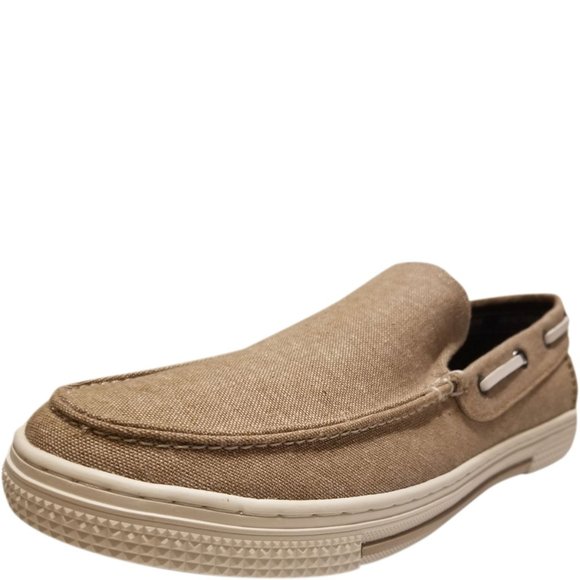 Kenneth Cole Reaction Men's Ankir Canvas Slip-on Boat Shoes Sand Beige - Picture 1 of 6